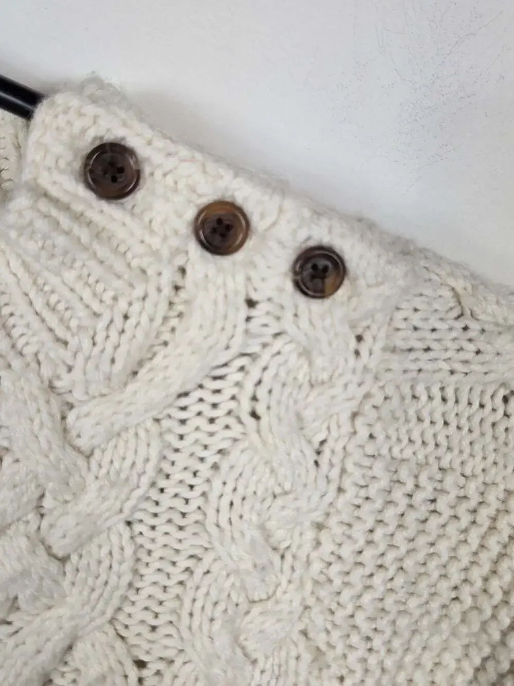 Vintage Baby Gap Cream Cable Knit Wool Sweater 12-18M Fisherman